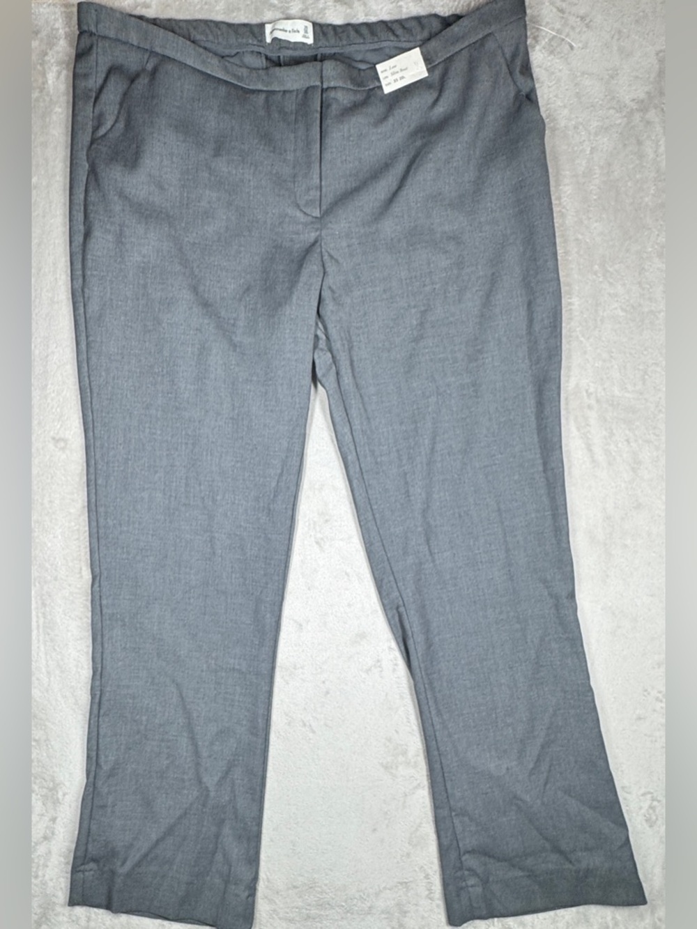 NWT Abercrombie & Fitch Low Rise Slim Boot Grey Office Career Trouser Pants 35
